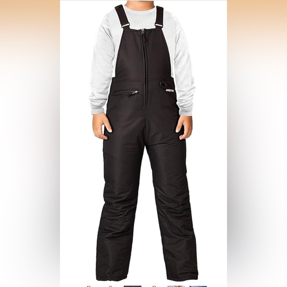 Arctix Kids Black Insulated Snow Overalls S (8) 841-bb3